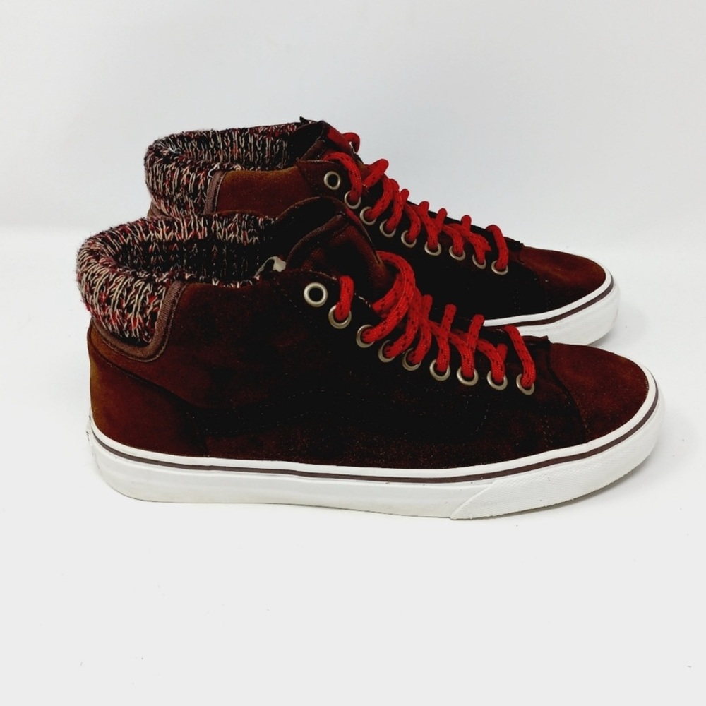 VANS Mens Sz 7 Worlds 1 Skateboard Sneakers Suede brown